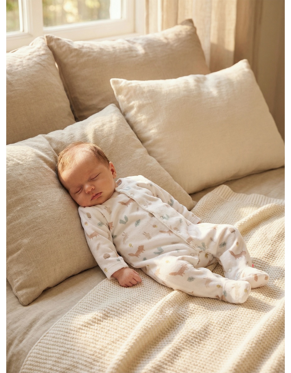 pyjama-en-velours-bebe-500aeu-1.jpg Pyjama bébé en velours blanc à motifs – Image 1