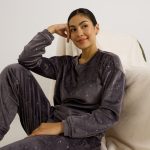 Sweat de pyjama en velours femme GRIS | Graindemalice