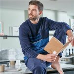 Pyjama homme velours rayé
