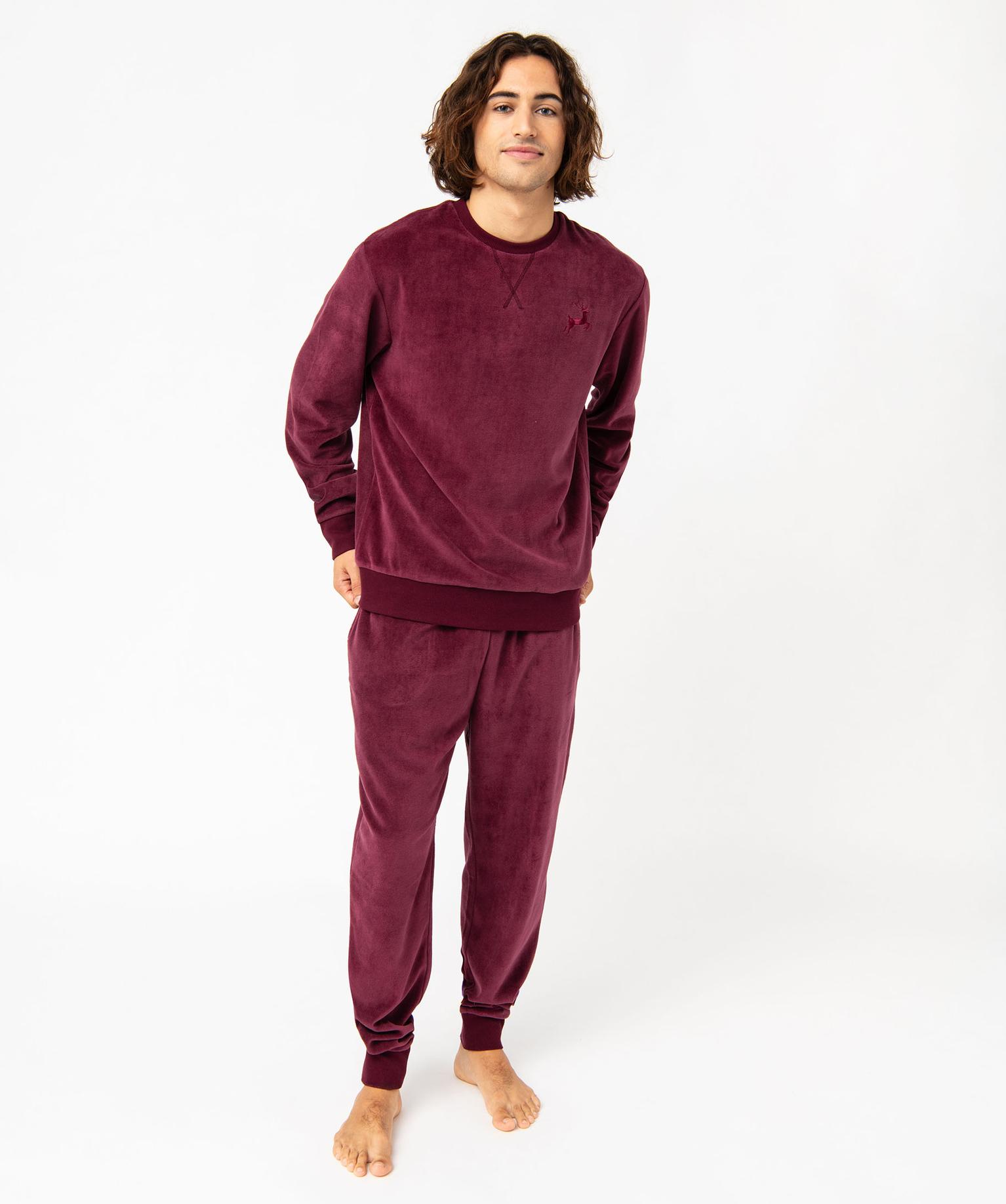pyjama-en-velours-homme-243clw-1.jpg Pyjama en velours 2 pièces homme orange clair | GEMO – Image 1