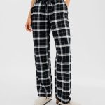 Pantalon de pyjama à carreaux en coton/viscose femme noir | GEMO