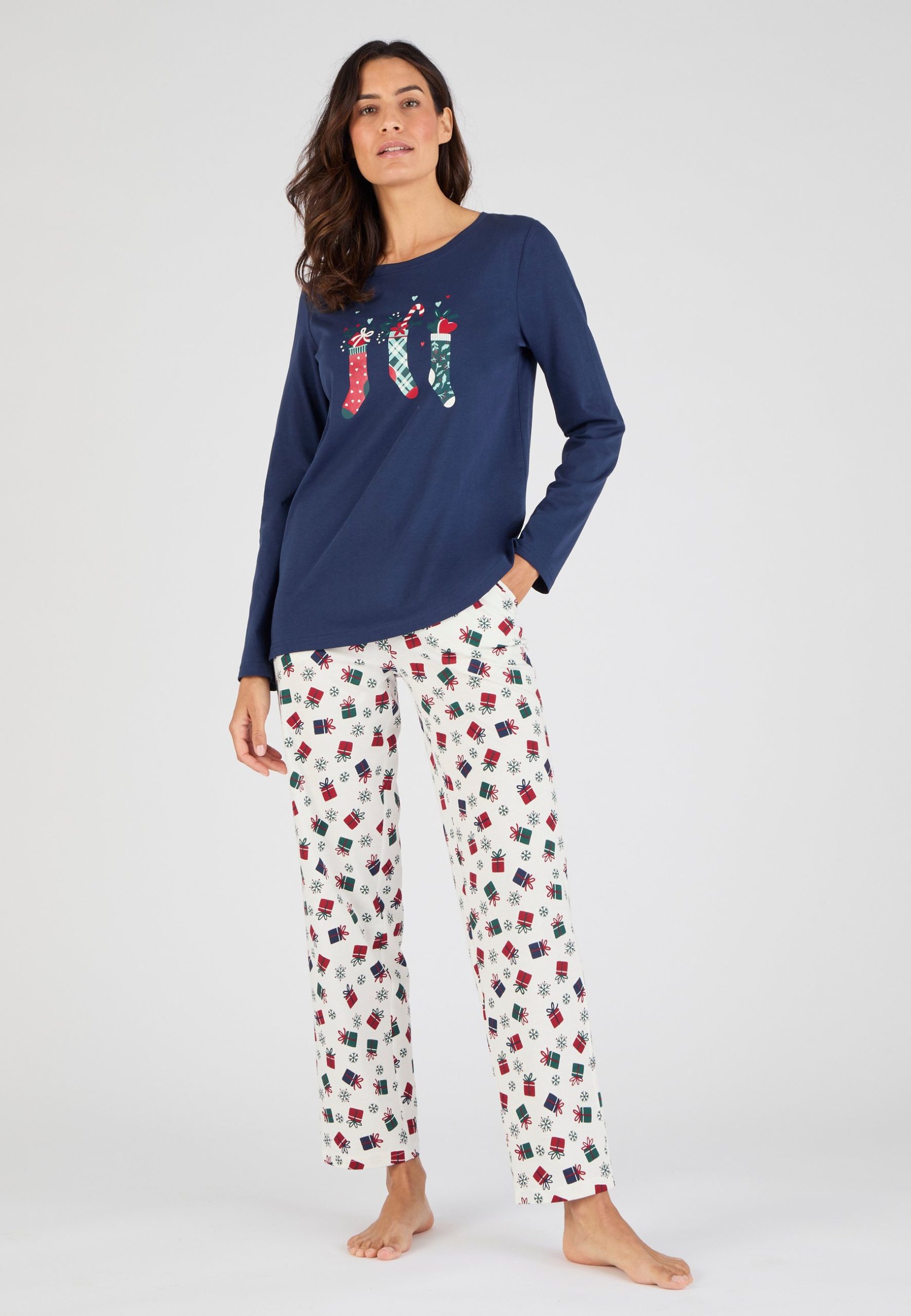 pyjama-femme-damart-358qla-1.jpg Damart DE NOËL EN PUR PEIGNÉ SET Pyjama Ecru Gifts/bleu ZALANDO.FR – Image 1