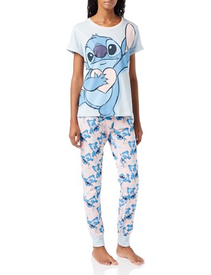pyjama-femme-disney-059xvw-1.jpg Disney Lilo and Stitch Womens Pyjamas, Ladies Cotton Pjs, Sizes UK 8 to 22 | eBay – Image 1