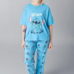 Disney Lilo & Stitch Ensemble Pyjama Femme | Haut à Manches Courtes et Bas de Pyjama à Manches Longues Stitch Graphic pour Adultes en Bleu | Vêtements ...