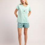 Pyjama à manches courtes Jasmine pour femme DISNEY Bleu aqua