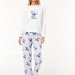Ensemble pyjama long 'Stitch' 'Disney' en polaire 2 pièces Bleu