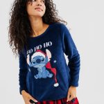 Pyjama de Noël chaud motif Stitch femme Disney bleu | GEMO
