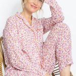 Pyjama femme en coton floral rose MAISON SOLFIN Marques de France