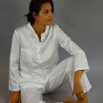 Pyjama Femme Lavina Satin Coton Blanc