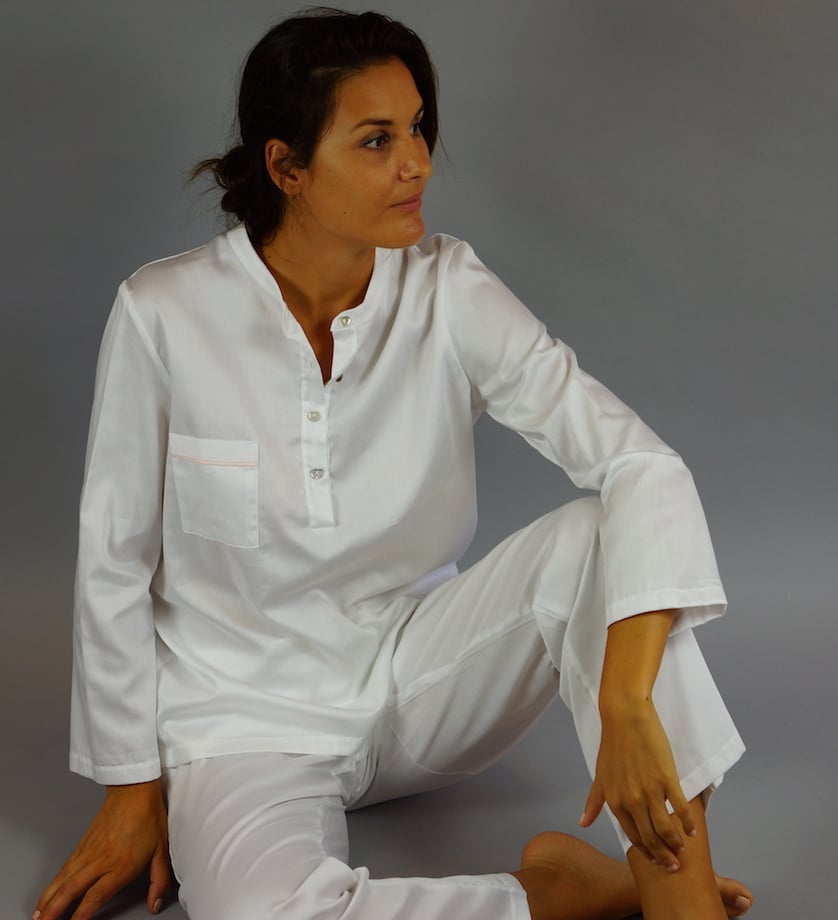 pyjama-femme-en-satin-426ikh-1.jpg Pyjama Femme Lavina Satin Coton Blanc – Image 1
