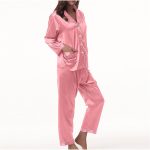 2023 Ensemble de Pyjamas Femme Satin Pyjama en Satin de Soie pour Femme Manches Courtes Couleur Unie avec Dentelle Vêtements de Nuit 2 Pièces Top ...