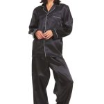 Pyjama Femme Satin Soie Ensemble Pyjama Haut et Bas Noir Passepoil Blanc Etsy France