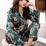 Pyjama Femme Satin Vert
