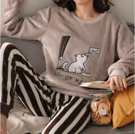 pyjama-femme-flanelle-243osh-1.jpg Pyjama Flanelle Pour Femme | Ensemble Polaire | Cadeau Pour Famille – Image 1