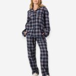Pyjama Chaud Femme Flanelle Bleu Yorke | Woodstock Laundry FR