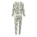 Sweat + Pantalon Pyjama Patchwork Collection Femme | Ecru