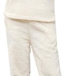 TOMEEK Pyjama Femme Hiver Pilou Polaire Ensembles de Pyjama Chaud et Doux Combinaison Pyjama Flanelle Loungewear Sleepwear Vêtements de Nuit Cadeau Noel, Beige, Taille S : Amazon.fr: Mode