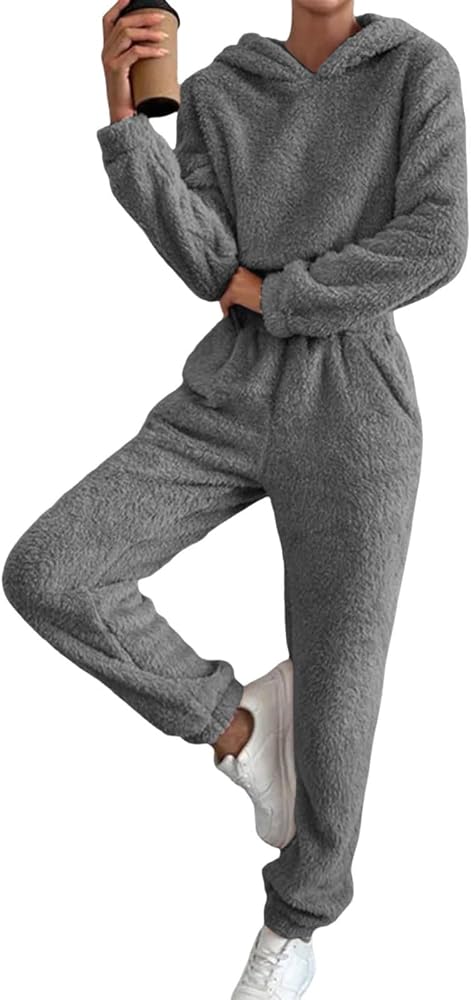 pyjama-femme-pilou-pilou-849kfo-1.jpg Ensemble de Pyjama Femme en Polaire Pilou Pilou Chaud et Doux pour Hiver Combinaison Filles en Flanelle Loungewear Sleepwear Vêtements : Amazon.fr: Mode – Image 1