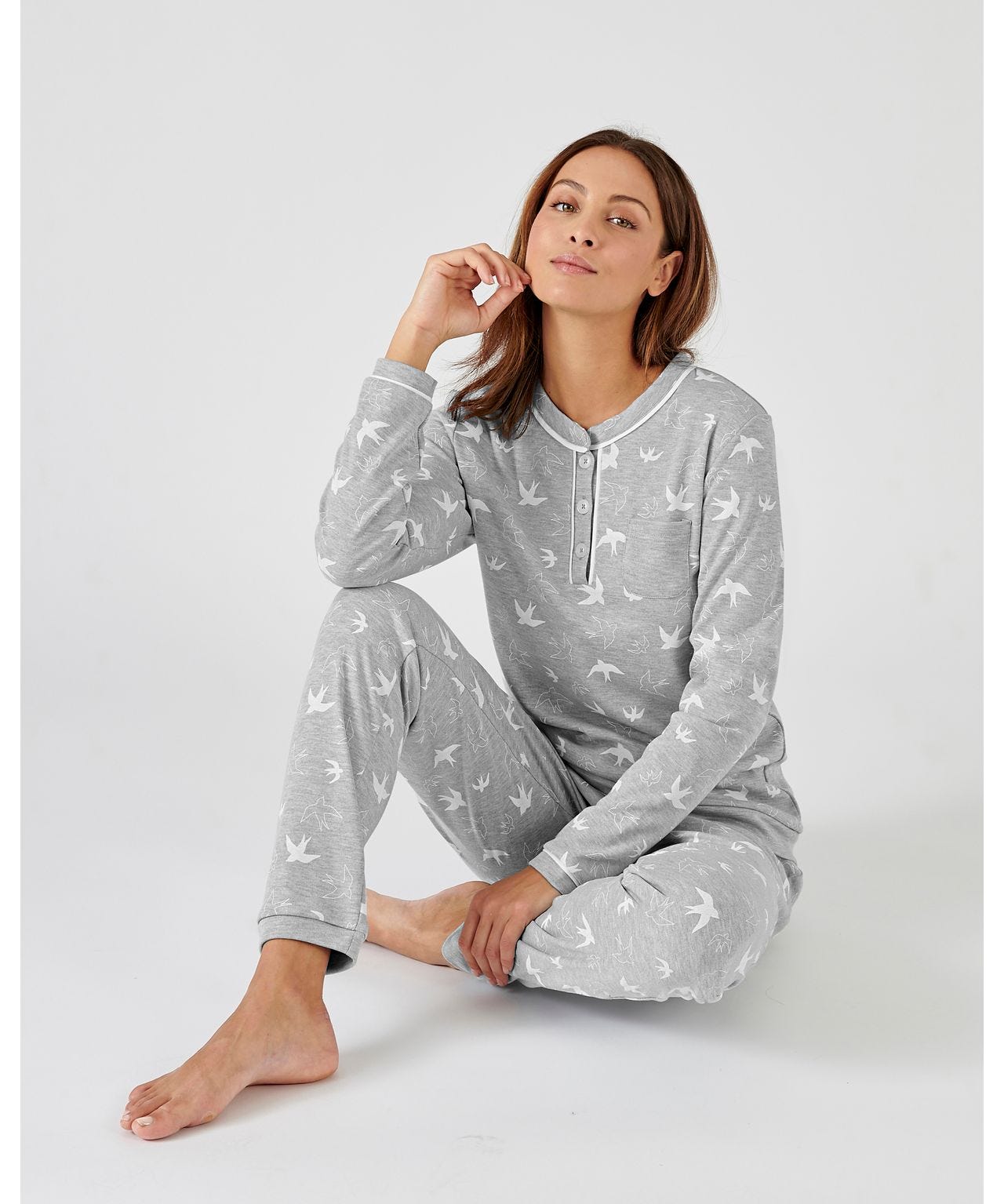 pyjama-femme-soldes-164bpr-1.jpg Pyjama Thermolactyl en maille interlock Pyjama Damart.fr – Image 1