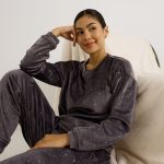 Sweat de pyjama en velours femme GRIS | Graindemalice