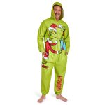 The Grinch Combinaison Pyjama Homme en Polaire Douce avec Capuche, Pyjama Chaud Grenouillère Adulte, Cadeau Homme Noel (Vert, M) : Amazon.fr: Mode