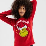 Pyjama en velours spécial Noël imprimé femme Le Grinch
