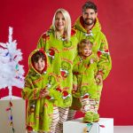 Dr.Seuss The Grinch Unisex Adult Kids Christmas Snoodie Snuggle Hoody Winter PJs | eBay