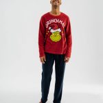 Pyjama de Noël en velours et polaire imprimé Le Grinch homme