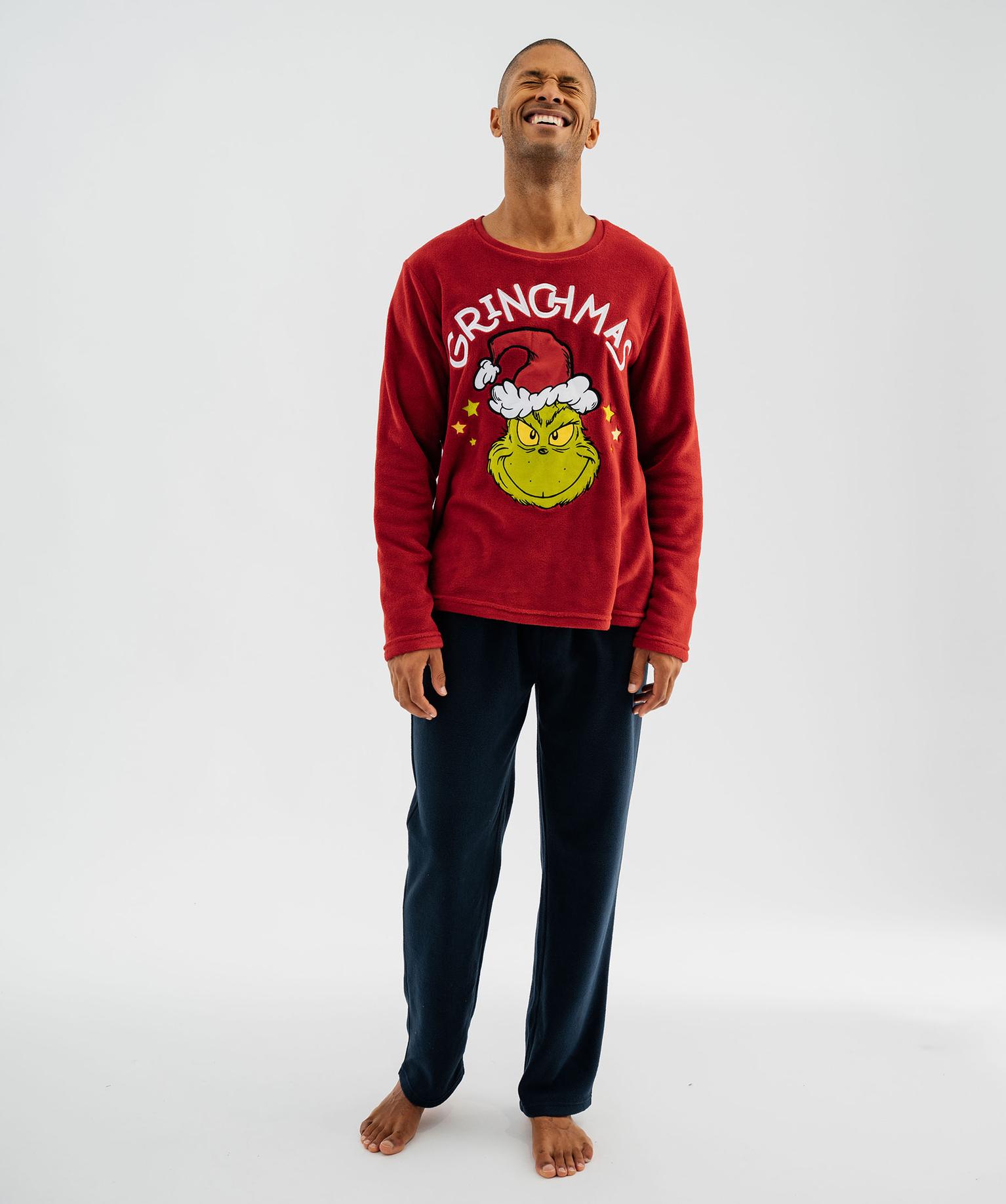 pyjama-grinch-795lpa-1.jpg Pyjama de Noël en velours et polaire imprimé Le Grinch homme – Image 1