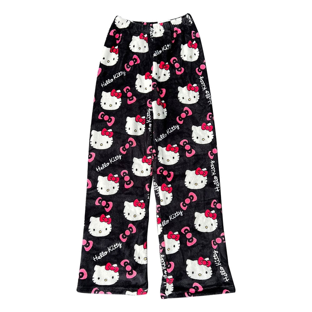 pyjama-hello-kitty-femme-542yud-1.jpg Sanrio Hello Kitty Pyjama en Flanelle Noir pour Femme Chaud en Laine Dessin Animé Pantalon Décontracté pour la Maison Automne Hiver Pantalon Mode Walmart.ca – Image 1
