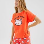 Pyjashort avec motif chaton femme Hello Kitty