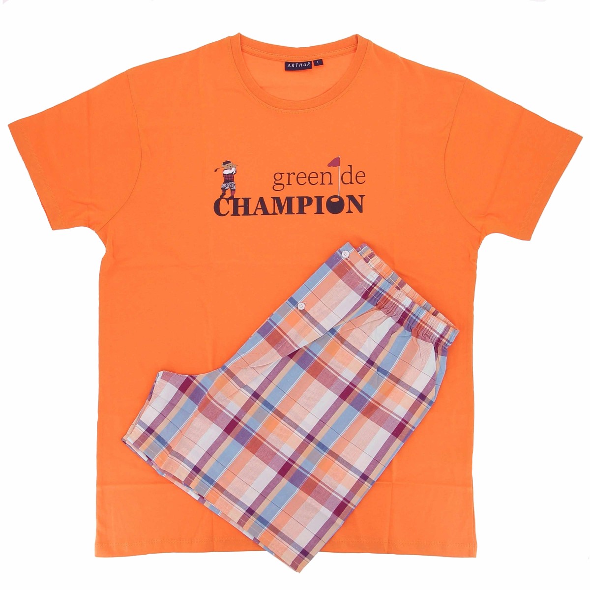 pyjama-homme-arthur-188paz-1.jpg PYJAMA SHORT ARTHUR GREEN DE CHAMPION – Image 1