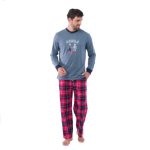 Pyjama long en pur coton et bas en flanelle ROBOT