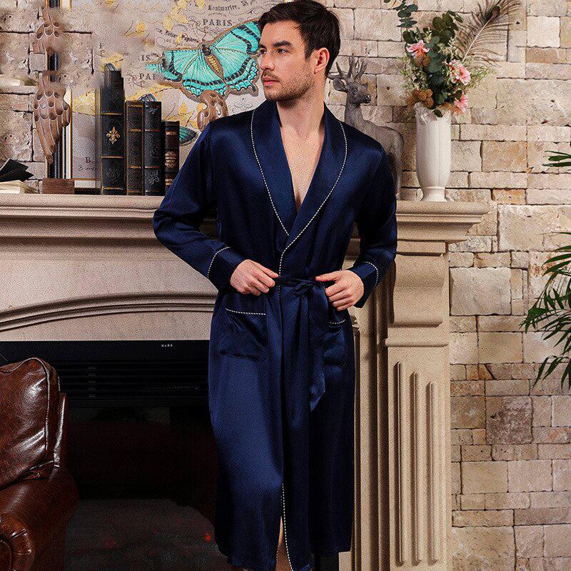 pyjama-homme-en-soie-914knx-1.jpg Pyjama Homme Soie Bleu | Kimono Femme – Image 1