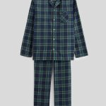Pyjama manches longues et pantalon en flanelle de coton BIO BLEU FONCE pour homme MONOPRIX