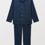 Pyjama manches longues et pantalon en flanelle de coton BIO GOTS BLEU FONCE pour homme MONOPRIX