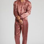 Mens Satin Tailored Pyjamas Long Geo Traditional Button Pyjama PJs Nightwear | eBay