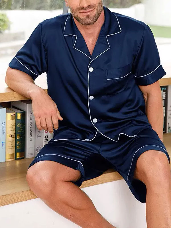 pyjama-homme-satin-628zhm-1.jpg Pyjama Short Pour Homme En Satin "Calme Nocturne" S / Noir – Image 1