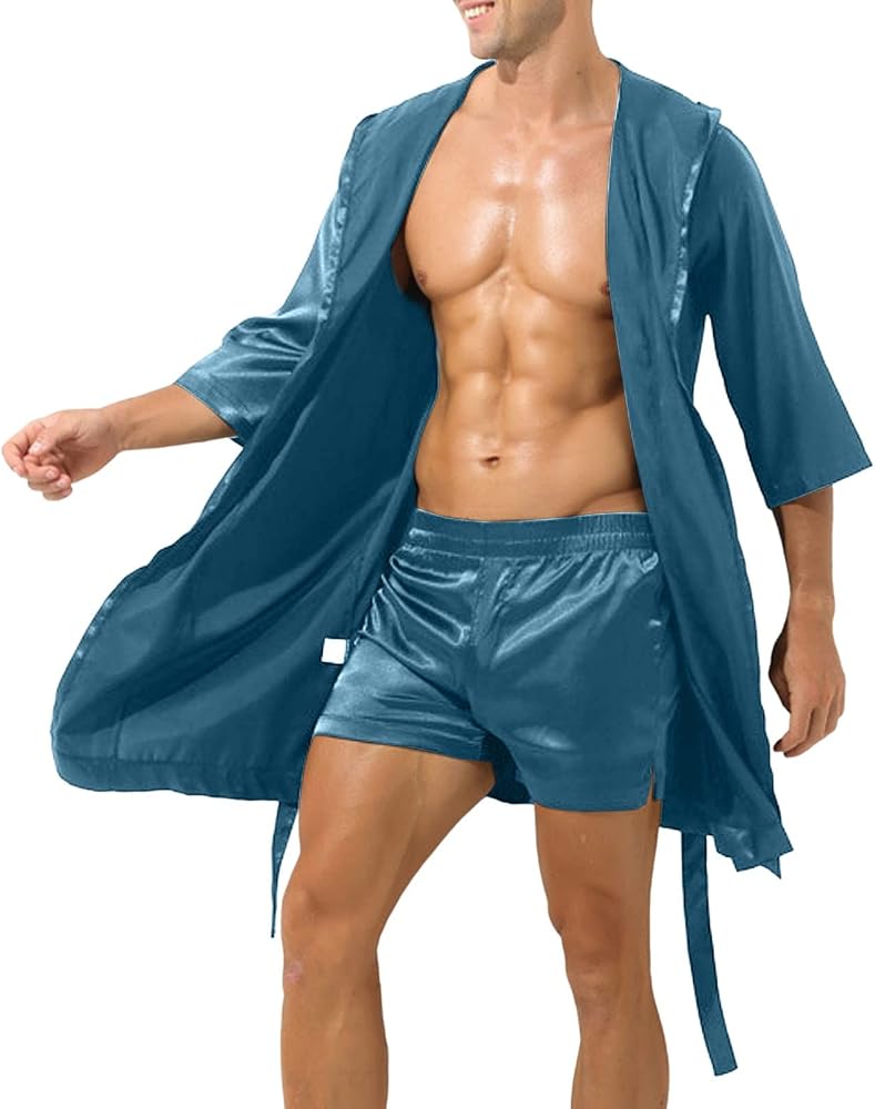pyjama-homme-sexy-497bfg-1.jpg LIANGTUOHAI Pyjama Homme S Peignoir Solide Couleur Mince Sexy À Manches Courtes Simple Lâche Peignoir Hommes Plus La Taille (AG, M) : Amazon.fr: Mode – Image 1