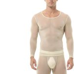 RUMAOZIA Ensemble de pyjama transparent pour homme en soie glacée Pyjama sexy en maille transparente Haut et pantalon 2 pièces Manches longues Vêtements de nuit, O beige., M : Amazon.fr: Fashion