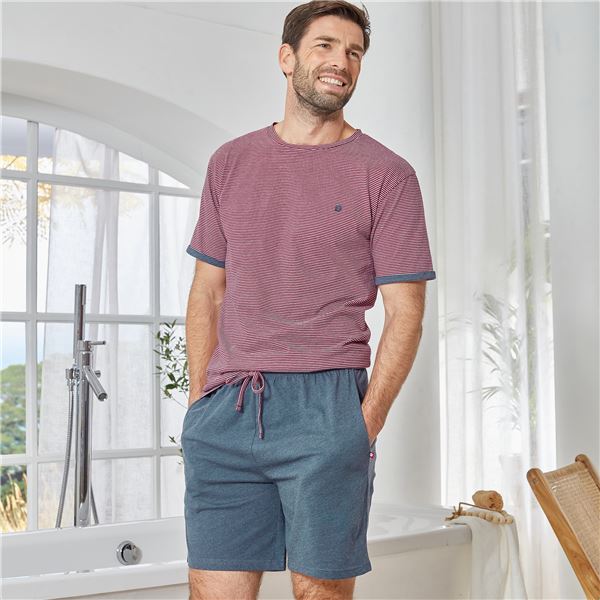 pyjama-homme-short-476srf-1.jpg Pyjama homme short jersey fines rayures DODO HOMEWEAR® – Image 1