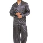 Pyjama Homme Satin Soie Ensemble Pyjama Haut et Bas Gris Passepoil Blanc Etsy France
