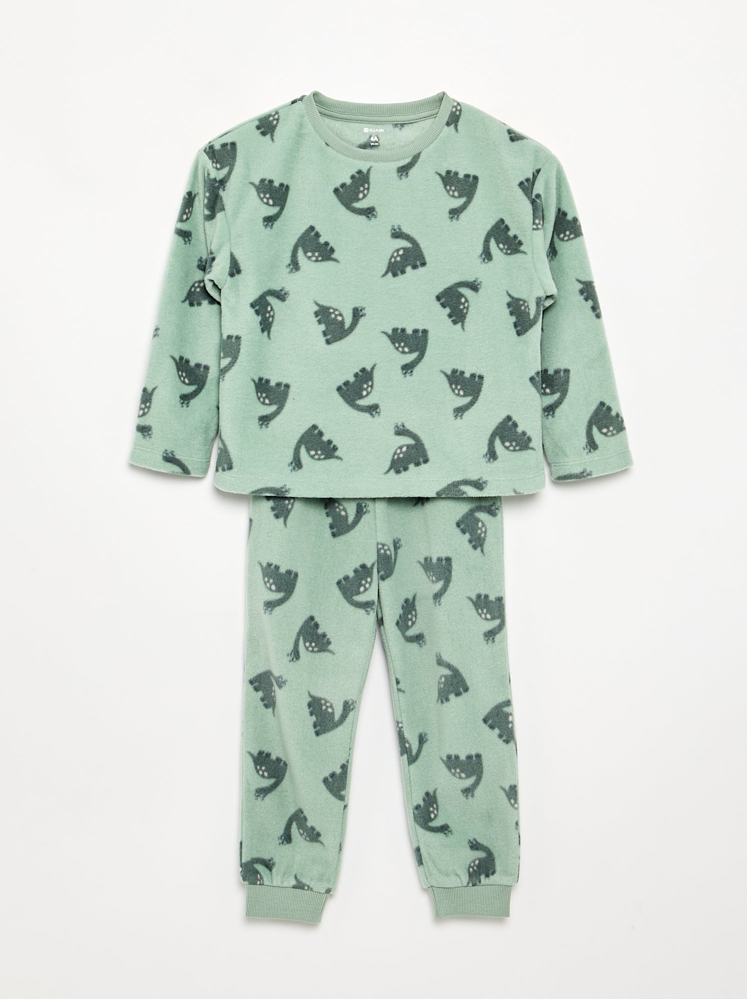 pyjama-kiabi-124ykx-1.jpg Pyjama 2 pièces en polaire Vert – Image 1