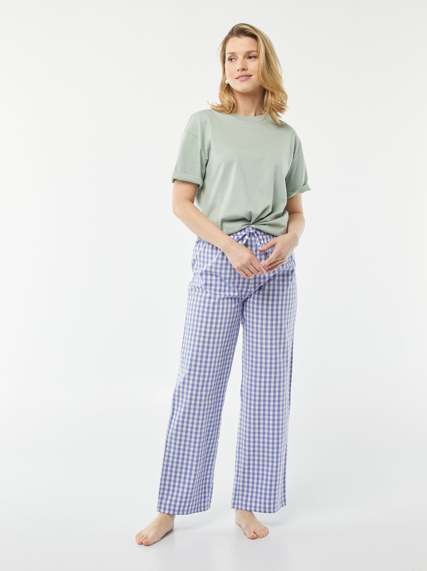 pyjama-kiabi-femme-027rdk-1.jpg Pantalon large de pyjama BLEU – Image 1