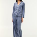 Ensemble pyjama 2 pièces Chemisier + pantalon Gris