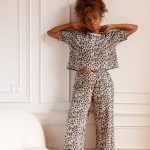 Pyjama long Coton BIO Léopard Beige XS