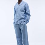 Pyjama Chemise manches longues et pantalon rayé en coton BIO GOTS
