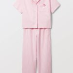 Pyjama manches courtes rayé en coton BIO