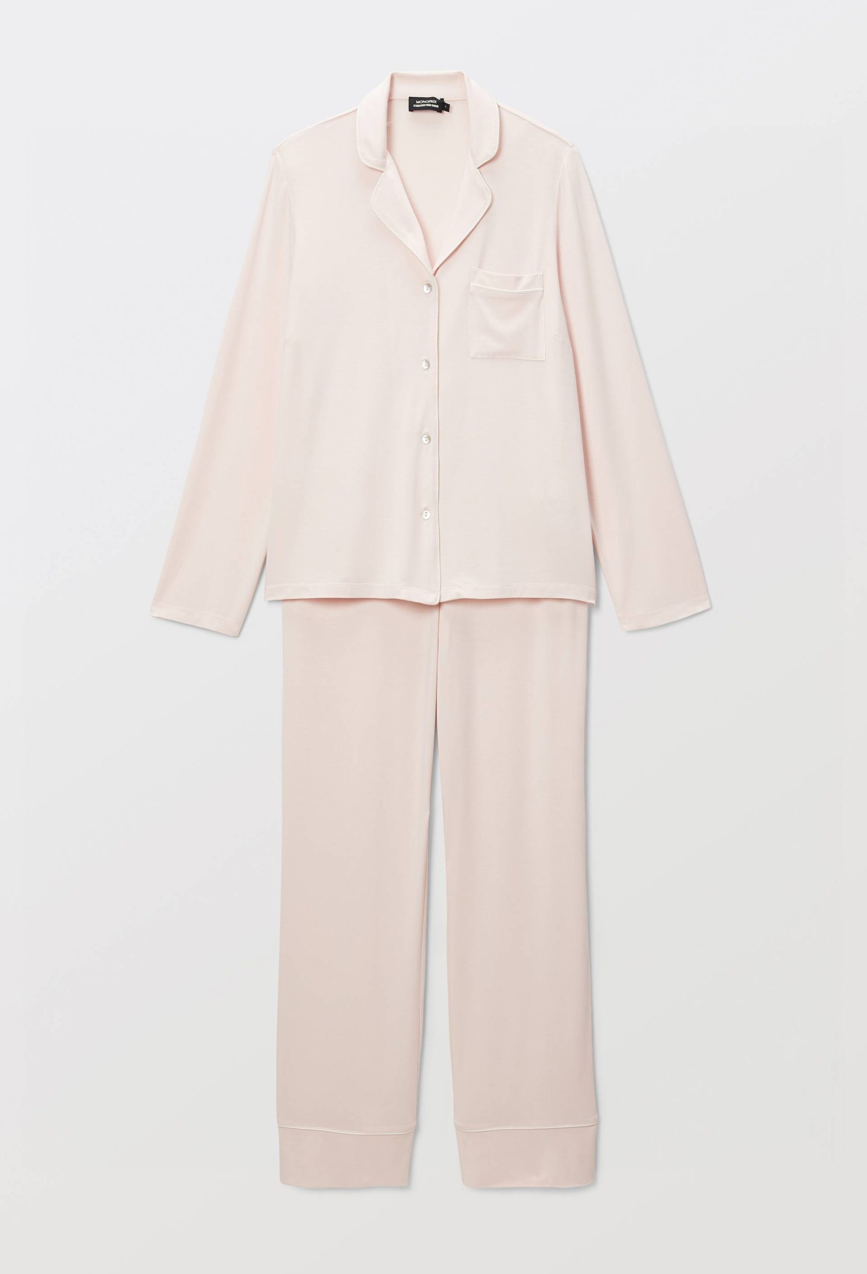 pyjama-monoprix-507gxy-1.jpg Pyjama fluide à pois en modal ROSE CLAIR pour femme MONOPRIX – Image 1
