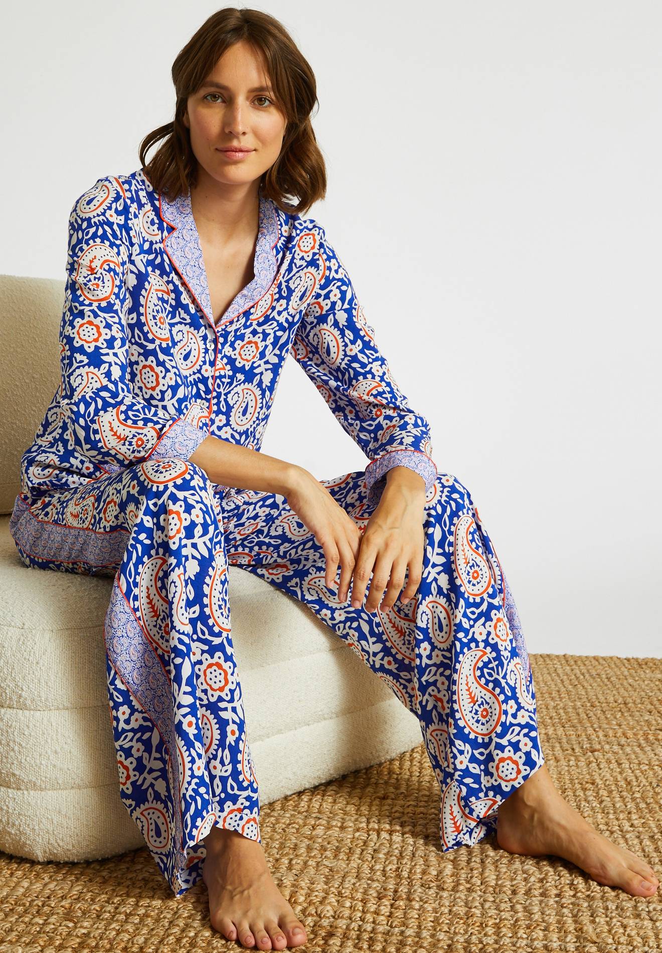 pyjama-monoprix-535qqd-1.jpg Pyjama large en viscose ECOVERO BLEU pour femme MONOPRIX FEMME – Image 1